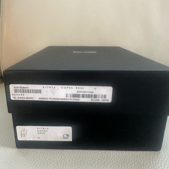 YSL red lambskin Medium Jamie bag- with gunmetal hardware - Picture 7 of 7